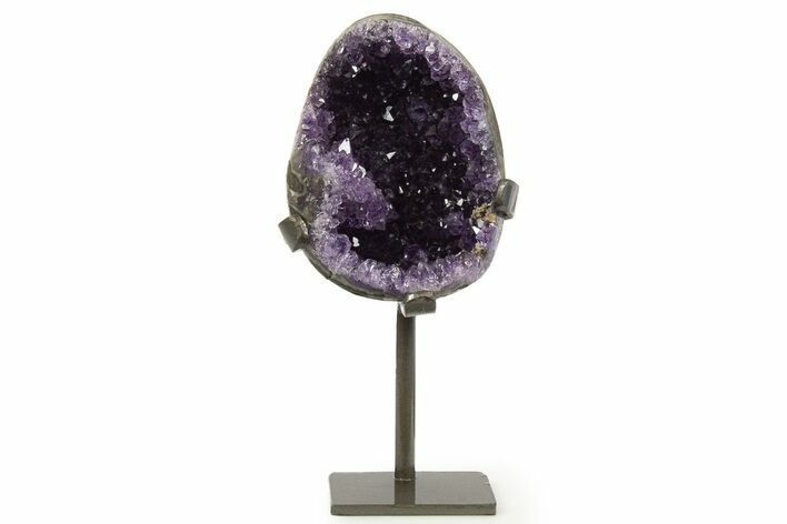 Sparkling Amethyst Geode With Metal Stand - Uruguay #342489